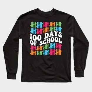 Retro 100 Days Of School Teachers 2023 Boys Girls Long Sleeve T-Shirt